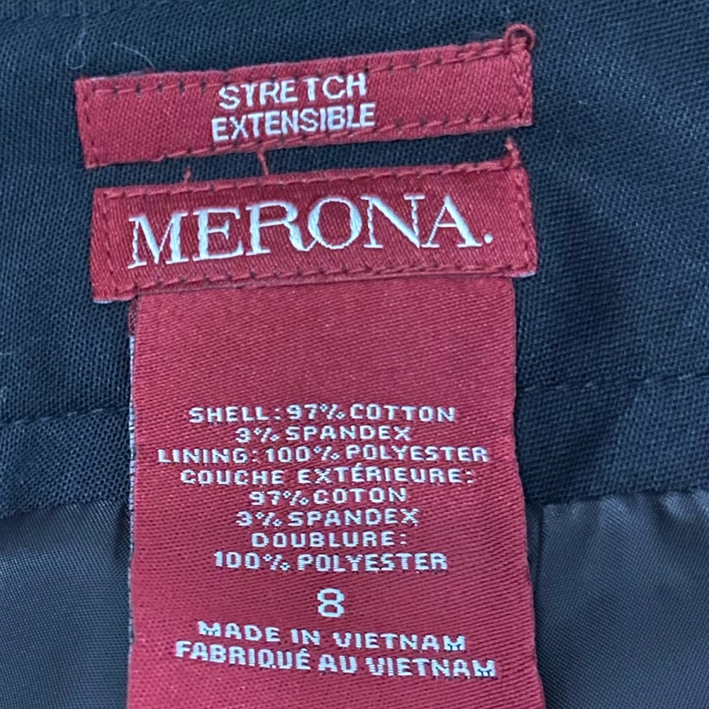 Merona Classic Black Lined Stretch Cotton Pencil Skirt, Great Wardrobe Basic, 8 - Picture 2 of 10